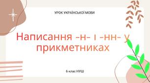 Презентація "Написання -н- і -нн- у прикметниках".