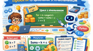 Проєкти із циклами з лічильником +( готові набрані коди для уроку. )