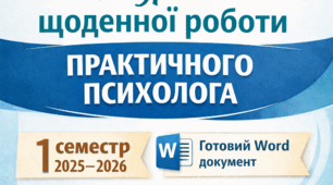 Журнал щоденної роботи практичного психолога (1 семестр) | готовий Word документ | документація психолога