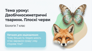 7 клас НУШ. Двобічносиметричні тварини. Плоскі черви