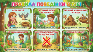 Плакат "Правила поведінки в лісі"