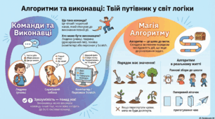 Інфографіка "Алгоритм та виконавці: твій путівник у світ логіки". Урок №21