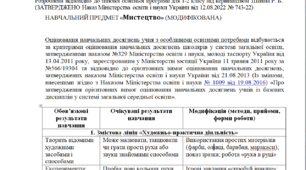 Модифікована програма за Шиян 1-2 клас («Мистецтво»)- НЕМОВЛЕННЄВА