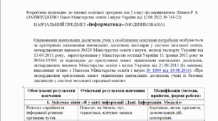 Модифікована програма за Шиян 2 клас («Інформатика»)- НЕМОВЛЕННЄВА