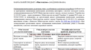 Модифікована програма за Шиян 3-4 клас («Мистецтво»)-НЕМОВЛЕННЄВА