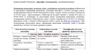 Модифікована програма за Шиян 3-4 клас («Дизайн і технології»)-НЕМОВЛЕННЄВА