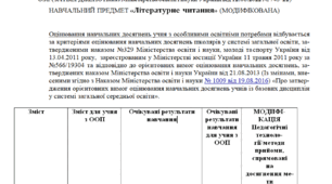 Модифікована програма за Савченко 3 клас «Літературне читання» (НЕМОВЛЕННЄВА)