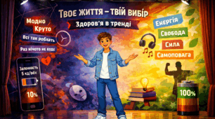 Оформлення сцени для виступу агітбригади «Драйв» до Всесвітнього дня здоров’я