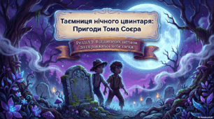 «Пригоди Тома Соєра» (Розділ дев’ятий "Трагедія на цвинтарі"). Витівки та пригоди героїв; їхня дружба й стосунки зі світом дорослих.