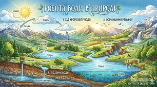 Пазл "Робота води у природі"