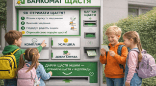 Інтерактивна фотозона “Банкомат щастя” до Дня щастя . 20 Березня день щастя