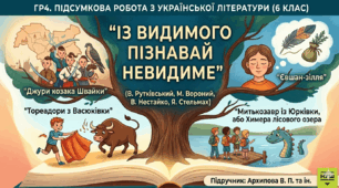 ГР4. Підсумкова робота з української літератури (6 клас). Із видимого пізнавай невидиме»(В. Рутківський, М. Вороний, В. Нестайко, Я. Стельмах. Українська література. 6 клас НУШ (підручник: Архипова В. П. та ін.))