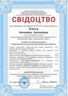  Свідоцтво про підвищення кваліфікації вчителів історії 2025 