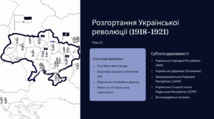 ТЕМА 22. РОЗГОРТАННЯ УКРАЇНСЬКОЇ РЕВОЛЮЦІЇ (1918–1921) ЗНО НМТ