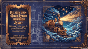 Міхаель Енде «Джим Ґудзик і машиніст Лукас». Теми дружби, взаємодопомоги та поваги до представників різних рас і націй.
