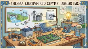 Пазл "Джерела електричного струму"