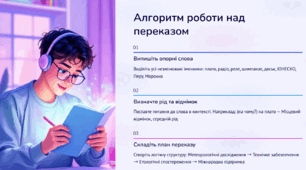 Переказування тексту наукового стилю, що містить незмінювані іменники.