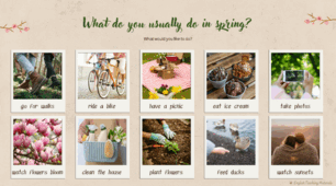 Spring speaking activity for teens and adults. Warm-up, speaking practice, wrap-up уроку.