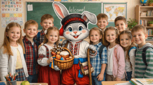 🐰🌷Ростова фігура "Великодній кролик" 9, 16, 25, 36 аркушів А4🐰🌷