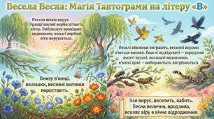 Тавтограма: Весела весна (інфографіка)