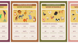 Картки «Word Scramble. Animals»