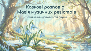 Презентація "Музична казка (продовження). Регістр (на прикладі клавіатури піаніно). М.Чембержі. Казка про синій пролісок. Музика А.Олєйнікової, слова Н. Іванової «Пролісок». Створення супроводу до пісні. М/ф «Квіти дружби» із серії «Уроки тітоньки Сови».