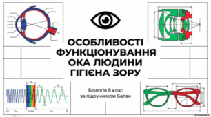 Особливості функціонування ока людини. Гігієна зору. 8 клас НУШ