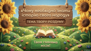 Письмовий твір-роздум у художньому стилі (за колективно складеним планом) «Чому необхідно знати історію свого народу»