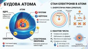 Будова атома. Стан електронів в атомі.