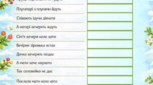 Мнемотаблиця до вірша “Садок вишневий коло хати”
