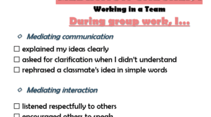 Mediation Checklist Card | Teamwork Reflection for English Lessons (ready-to-print)