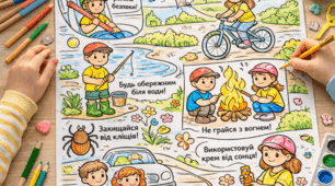 Мегарозмальовка «Безпечні весняні канікули» 🌸🖍️ 9 частин