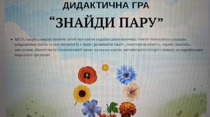 Дидактична гра "Знайди пару". Ранкове коло "Український віночок - символ краси"
