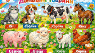 Картки професії, фрукти та овочі, тварини