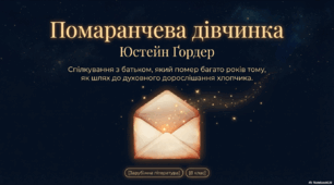 Юстейн Ґордер «Помаранчева дівчинка». Спілкування з батьком, який помер багато років тому, як шлях до духовного дорослішання хлопчика.