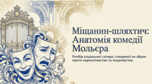 Мольєр. «Міщанин шляхтич». Основні образи комедії (пан Журден, пані Журден, граф Дорант, графиня Дорімена, Клеонт та ін.). Засоби комічного (гумор, іронія, сатира, сарказм).