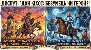 Диспут "Дон Кіхот: безумець чи герой? Чи потрібні Дон Кіхоти у 21 столітт?"