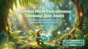 Виховна година з квестом, сертифікатом учасників та криголамом STEM-урок до Дня Землі 20 березня (22 квітня) 2026 «ЕкоМісія: врятуй планету разом із Екосвітликом»