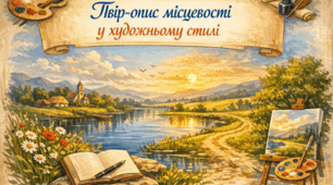 Матеріал до уроку розвитку мовлення у 8 класі "Твір-опис місцевості на основі особистих вражень у художньому стилі"