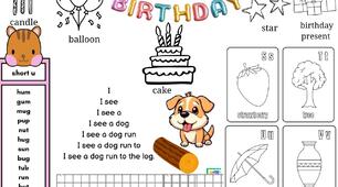 Робочий листок для першого класу тема Happy birthday. 1 Клас Карпюк О.