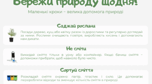 Інфографіка "Бережи природу щодня!" для дітей молодшого шкільного віку