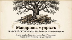 Гр. Сковорода "Ворона й Чиж", "Орел і Черепаха" (презентація + інфографіка + робочий аркуш), 8 кл.