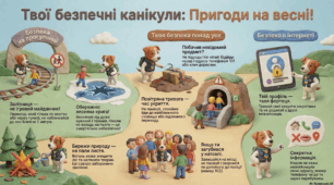 Інфографіка "Твої безпечні канікули: пригоди на весні!"