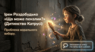 Презентація НУШ 6 клас: Ірен Роздобудько «Що може пензлик?» — проблема морального вибору особистості