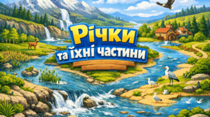 Робочий аркуш  «Річки та їхні частини» "Будова річки".