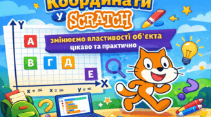 Координати у Scratch: змінюємо властивості об’єкта цікаво та практично