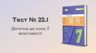 Тест № 22.1. Дотична до кола, її властивості