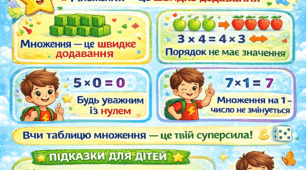 Пам'ятка-плакат "Множення - це легко!"