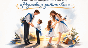 Нова цікава сценка на випускний (9, 11 кл.) "Розмова з дитинством"