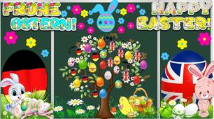 HAPPY EASTER! FROHE OSTERN!, ОФОРМЛЕННЯ ДЛЯ БІНАРНОГО УРОКУ АНГЛІЙСЬКОЇ МОВИ ТА НІМЕЦЬКОЇ МОВИ